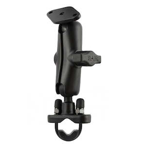 Ram Parts: RAM Double Socket Arm and Diamond Ball Base with 1" Ball and Handlebar U-Bolt Base for Rails from 0.5" to 1.25"