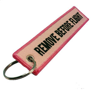 Remove Before Flight Keychain - Pink