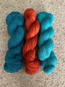 Yarn: Teal Duo with Oxidised Orange