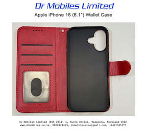 Apple iPhone 16, 6.1" Wallet Case (Red)