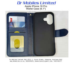 Apple iPhone 16, 6.1" Wallet Case (Blue)