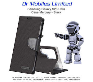 Telephone including mobile phone: Samsung Galaxy S23 Ultra 5G Case MERCURY Canvas Shockproof - Black