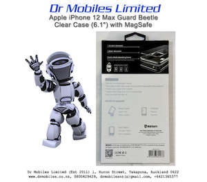 Telephone including mobile phone: Apple iPhone 12 Max Guard Beetle Clear Case (6.1") with MagSafe