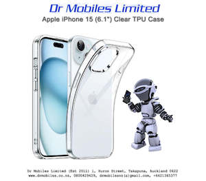 Telephone including mobile phone: Apple iPhone 15 (6.1") Clear TPU Case - Extra Protection