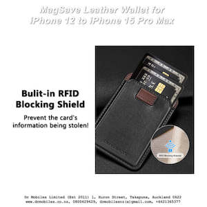 MagSave Leather Wallet for iPhone 12 to iPhone 15 Pro Max