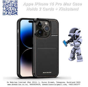 Telephone including mobile phone: Apple iPhone 15 Pro Max Case with Card Holder and Kick Stand (RAFI)