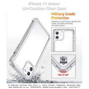 Telephone including mobile phone: Apple iPhone 11 Armor Air-Cushion Clear Case