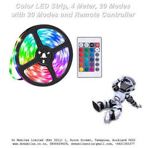 Color LED Strip, 4 Meter, 20 Modes with 20 Modes and Remote Controller