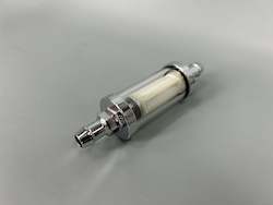 Motor vehicle parts: Fuel Filter Glass See Thru Fixed Inlet and Outlet 9.4mm Ends