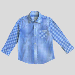 Clothing: Milford Check Shirt - Light Blue