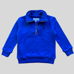 Clothing: Zip Neck Sweatshirt - Sea Blue