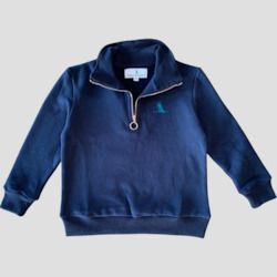 Zip Neck Sweatshirt - Dark Navy