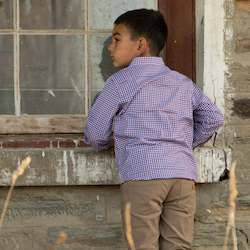 Blue & Red check Shirt - (size 10 left)