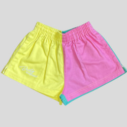 Children's Short - Pastel Yellow, Pink and Turquoise