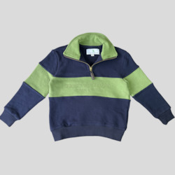 Clothing: Kids Countryside Quarter Zip - Olive & Navy