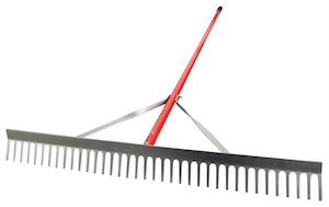 Plant and equipment hiring or leasing without operator: Atlas Trade Aluminium Landscaping Rake 915mm