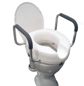 Bathroom Toileting: Raised Toilet Seat with Arms