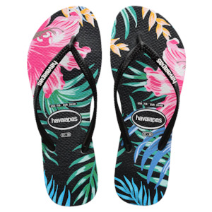 Havaianas Slim Flip Flops - Ladies Floral Palm