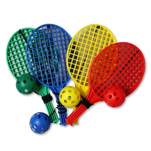 Early Childhood Playground: Padder Tennis Bat - Honeycomb - 4 Pack with Ball