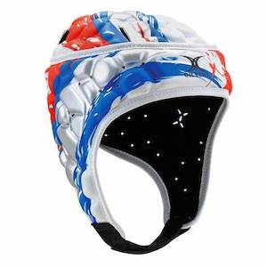 Rugby League: Gilbert Falcon 200 Headgear - Junior Red/Blue