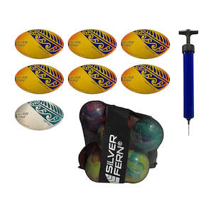 Silver Fern Touch Rugby Ball Kit - 7 Ball