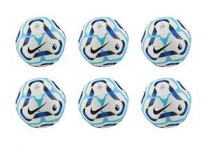 Sportsgear: Nike EPL Pitch Football 25 - White/Racer Blue/Lagoon Pulse/Black - 6 Pack