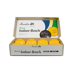 Henselite Indoor Carpet Bowls - 3 7/8 Half Set (8) - Yellow