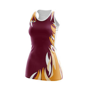 Teamwear Dresses: OneVOne 'Firebird' A-Line Netball Dress - Girls