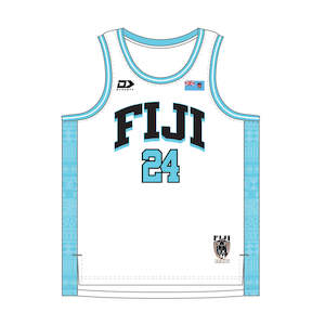 2024 Fiji Bati Rugby League Mens White Basketball Singlet