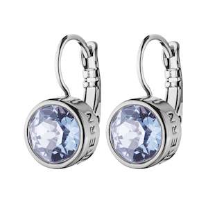 French Hook: Louise Shiny Silver Earrings - Light Blue