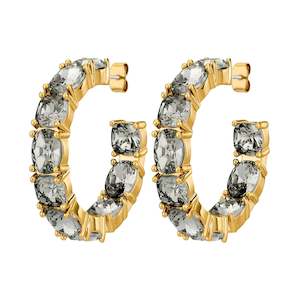 Gretia Gold Earrings - Grey