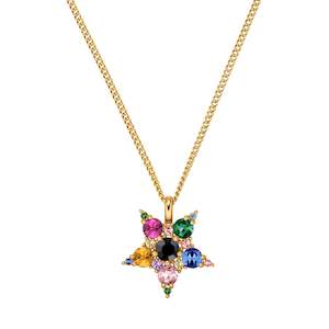 Lyra Gold Necklace - Rainbow