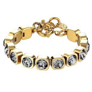 Conian Gold Tennis Bracelet - Grey