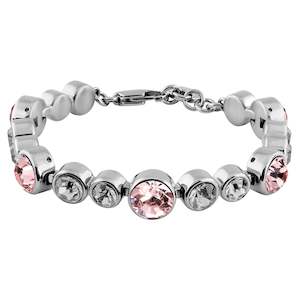 Calice Shiny Silver Bracelet - Vintage Rose /Grey