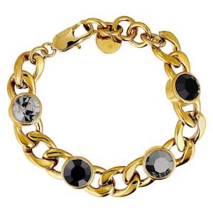 Bracelets: Ariane Gold Bracelet - Black Mix