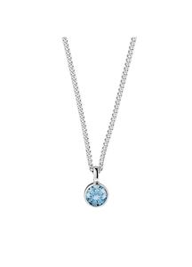 Jemma Shiny Silver Necklace - Aqua