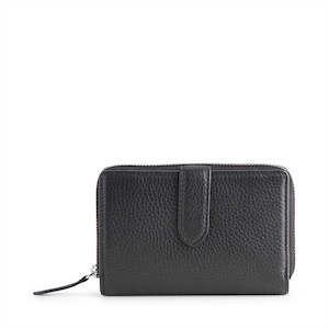 Ellis Leather Wallet/ Grain, Black