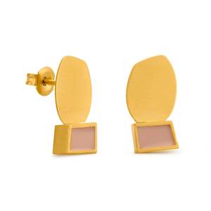 Joidart: Collage Gold Earrings Mauve