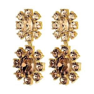 Make A Statement: Lina Gold Earrings - Brown /Golden