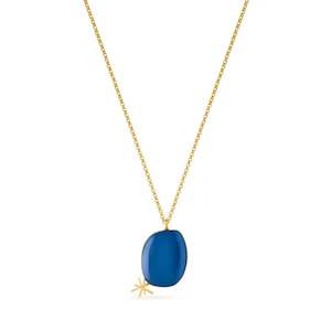 Miro Gold Necklace Blue Pendant