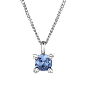 Julia Shiny Silver Necklace - Light Blue