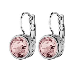 Louise Shiny Silver Earrings - Vintage Rose