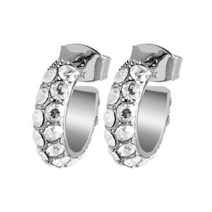 Heidi Shiny Silver Hoop Earrings