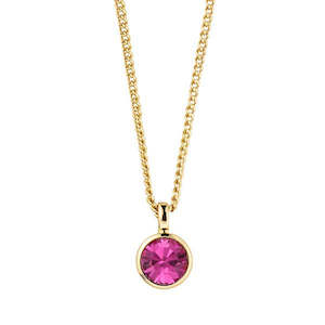 Pink: Ette Gold Necklace - Pink