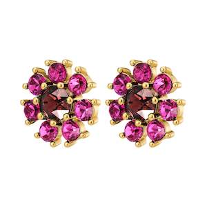 Aude Gold Earrings - Pink /Wine