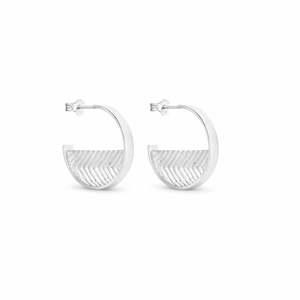 Vas Silver Medium Hoop Earrings