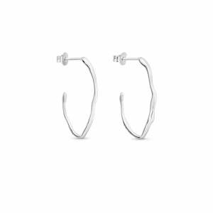 Eclat: Clara Silver Hoops Oval