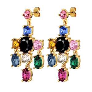 Leonora Gold Earrings - Rainbow