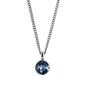 Ette Shiny Silver Necklace - Royal Blue