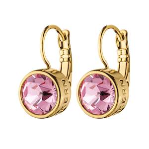 French Hook: Louise Gold Earrings - Light Rose